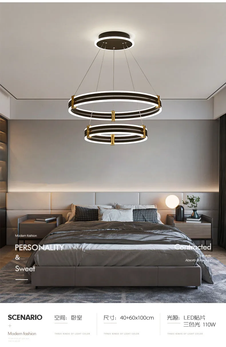 Stella - LED Chandelier: Modern Ring Pendant Light