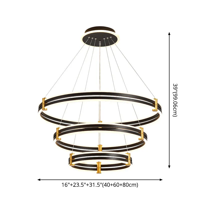 Stella - LED Chandelier: Modern Ring Pendant Light