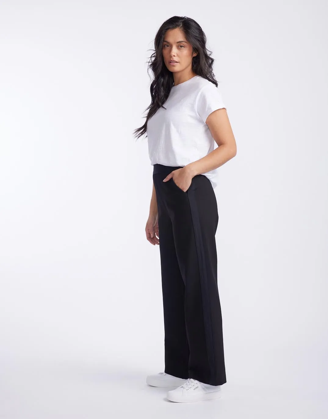 Timeless Straight Leg Ponte Pant - Black On Black