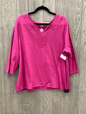 Top Long Sleeve By St Johns Bay In Pink, Size: 2x