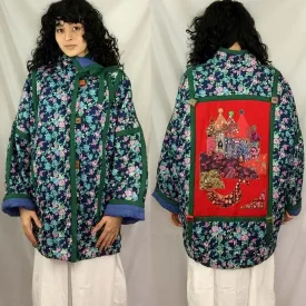 Vintage Elena Pelevina | Kimono Style Quilted Jacket | Russian Oversized Coat M