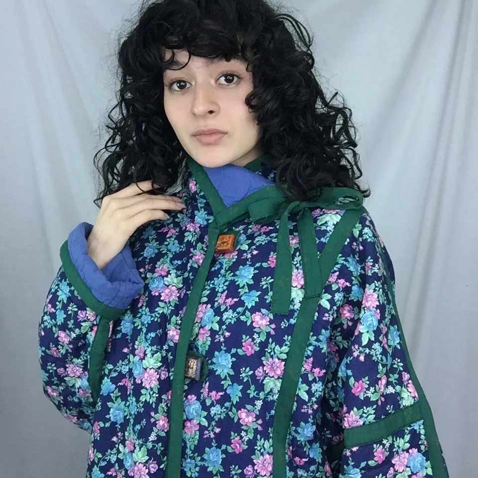 Vintage Elena Pelevina | Kimono Style Quilted Jacket | Russian Oversized Coat M