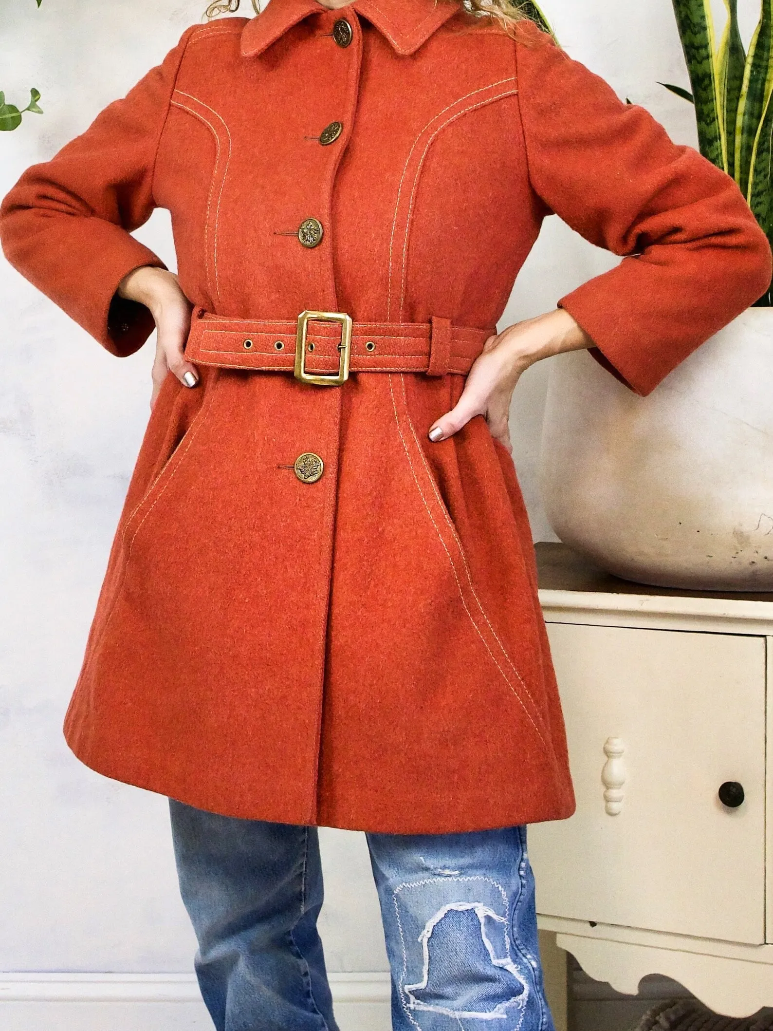 Vintage Sienna Mod Belted Coat