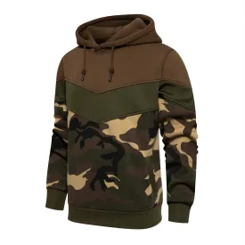 West Louis™ Spring/Autumn Camo Patchwork Hoodie