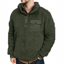 West Louis™ Very Warm Chest Button & Pocket Hoodie